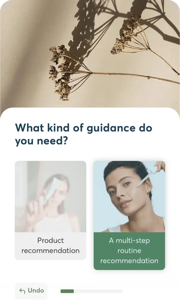 Beauty category selection step