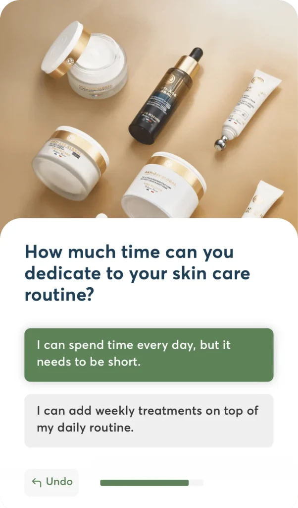 Beauty skin care routine time selection step