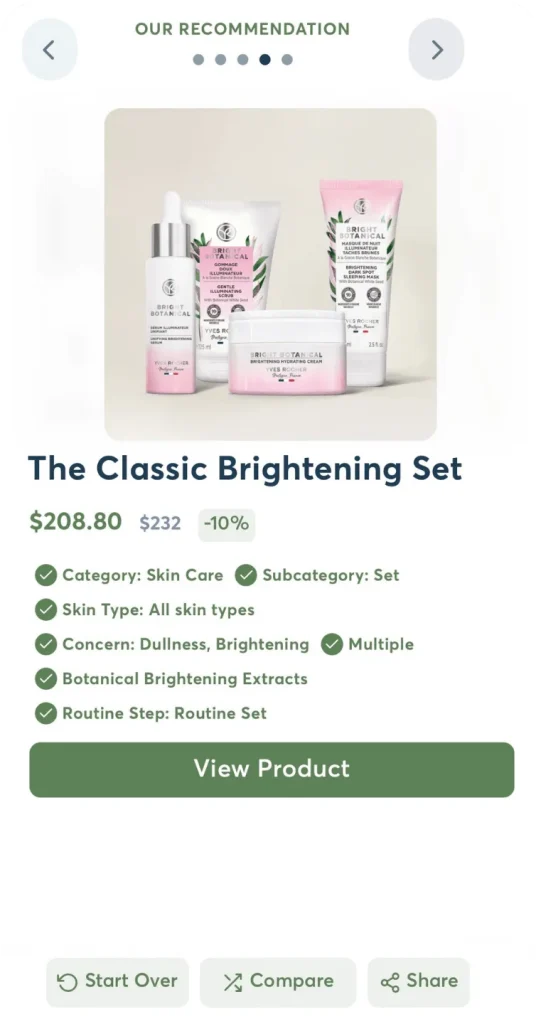 Beauty recommendation detail step