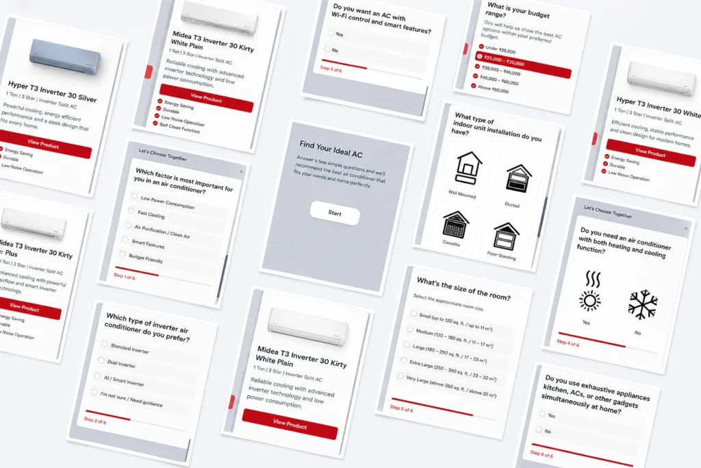 Air conditioner shopping assistant for personalized AC recommendations