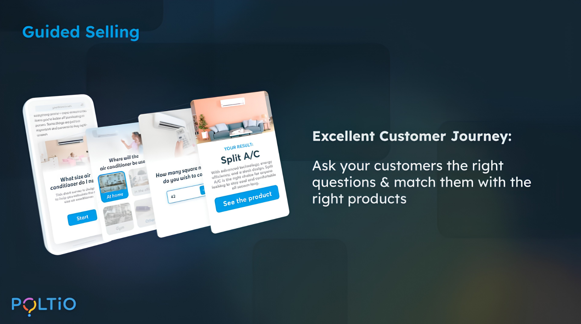 Guided selling journey matching customer needs with personalized product recommendations