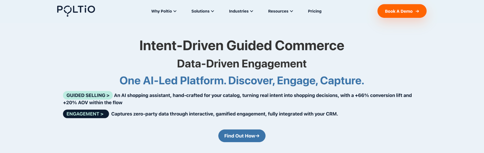 Poltio guided selling solution for personalized product discovery