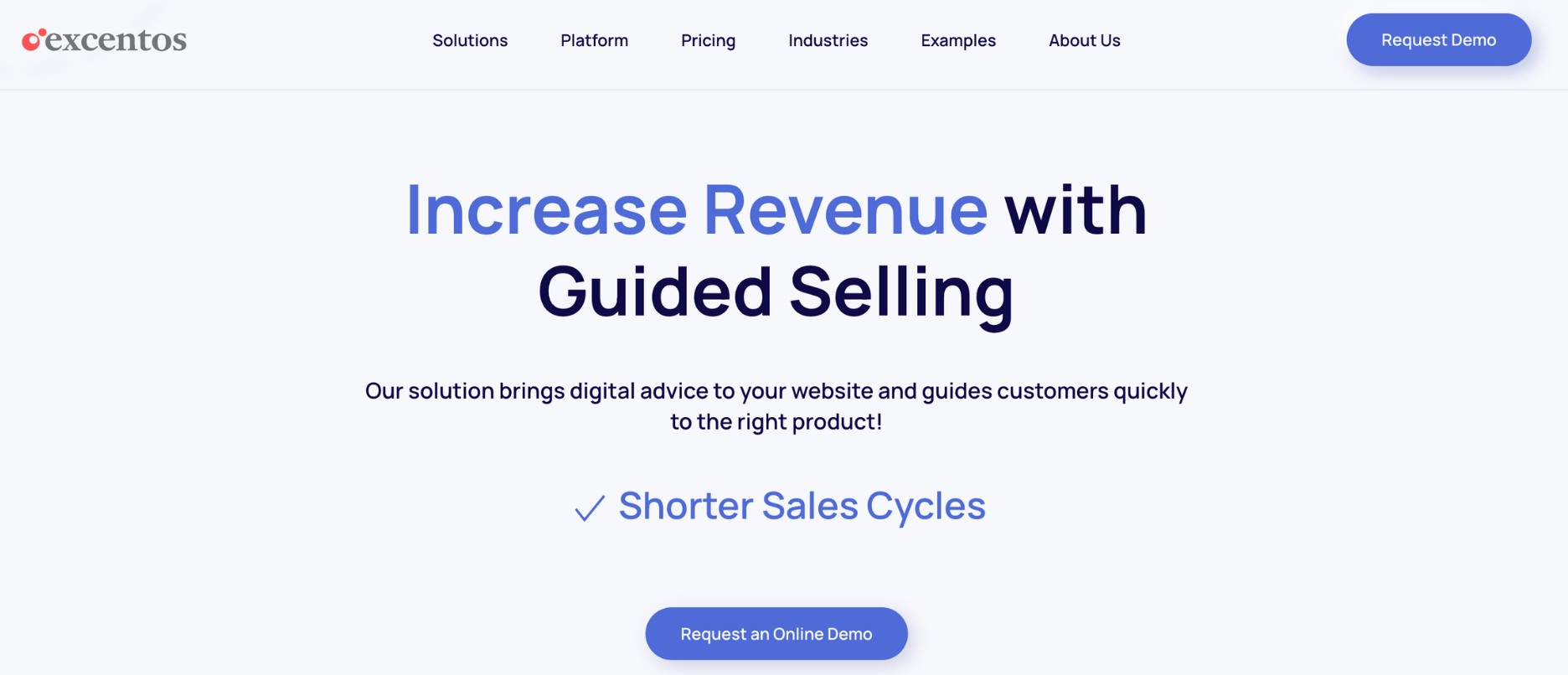 Excentos product advisor with customizable guided selling and AI features