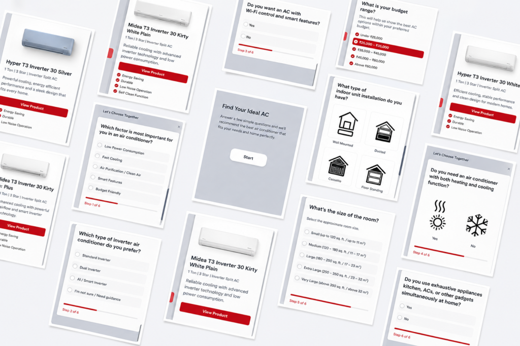 Air conditioner shopping assistant for personalized AC recommendations